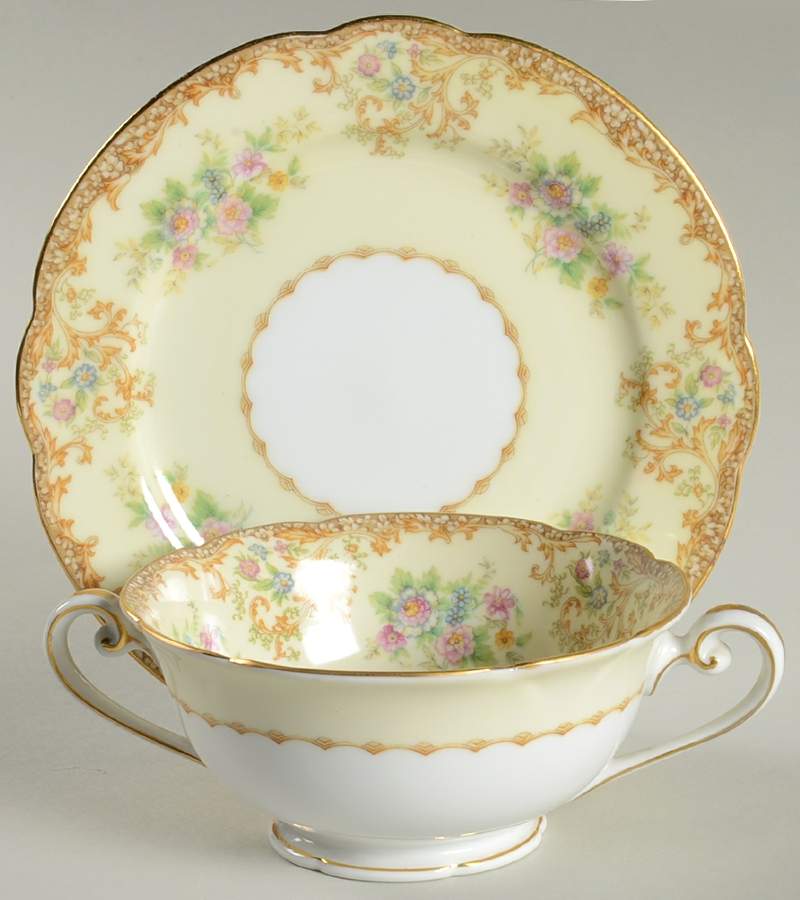 Charmis Footed Cream Soup Bowl & Saucer Set by Noritake-1