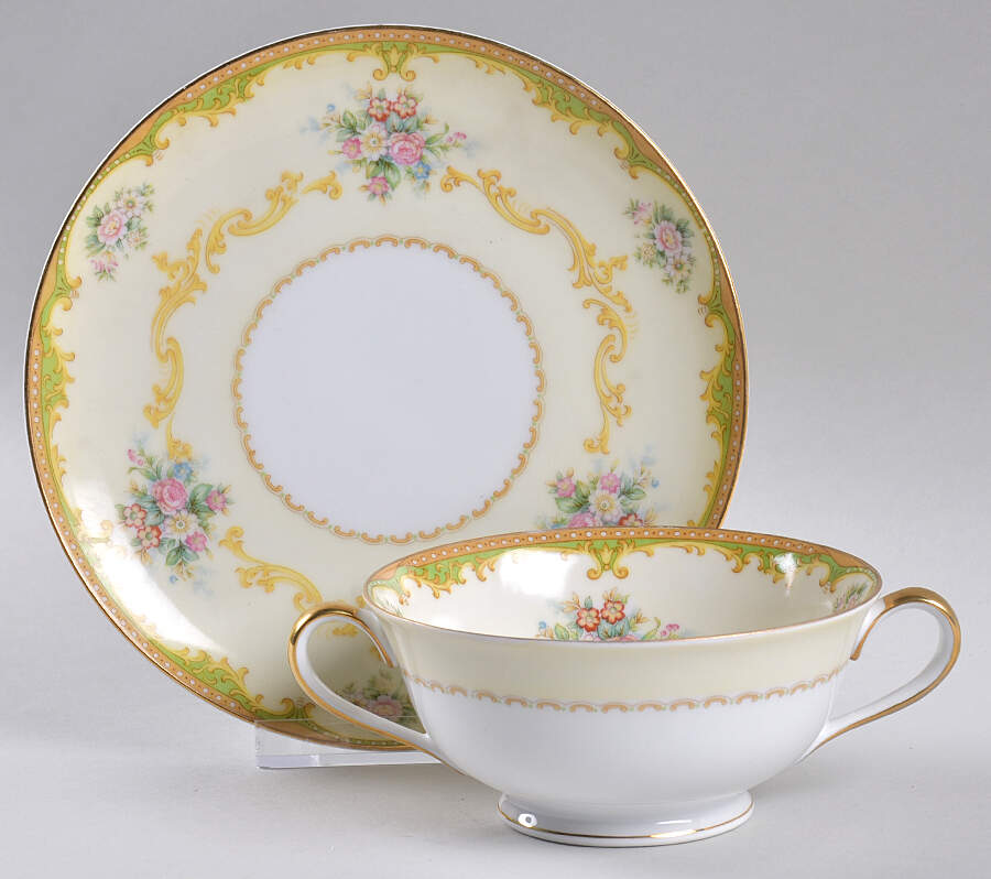 Charoma Footed Cream Soup Bowl & Saucer Set by Noritake-1