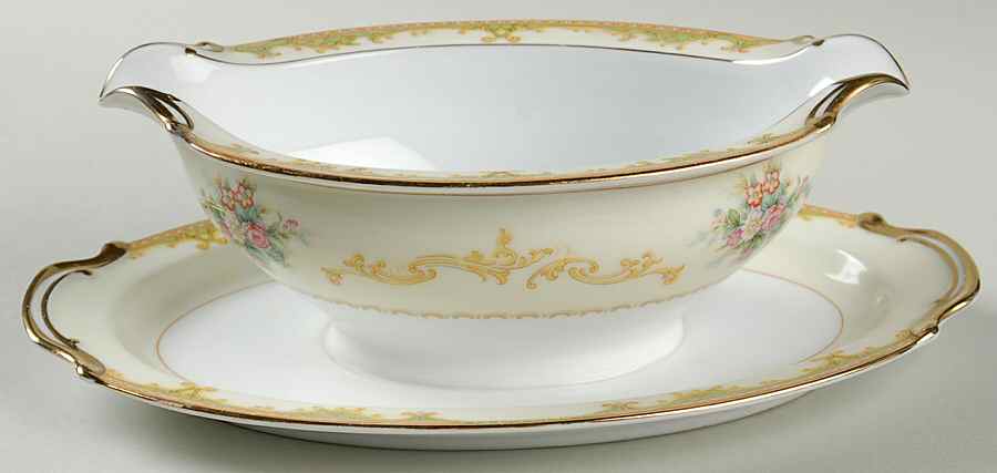 Charoma Gravy Boat with Attached Underplate by Noritake-1