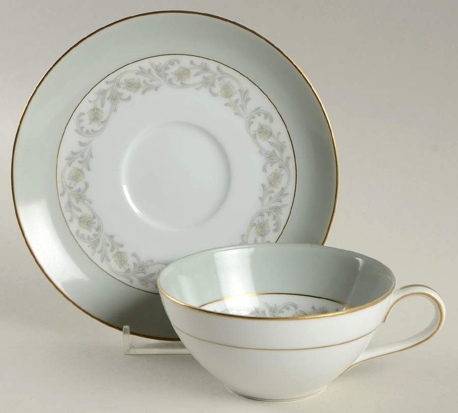 Chartres Flat Cup & Saucer Set by Noritake-1