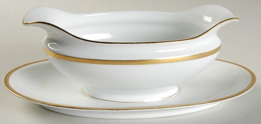 The Chaumont Gravy Boat with Attached Underplate by Noritake-1