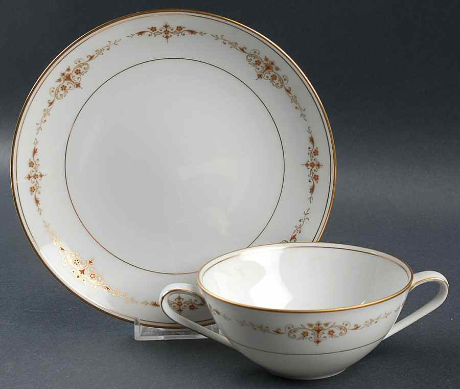 Champs Elysees Flat Cream Soup Bowl & Saucer Set by Noritake-1