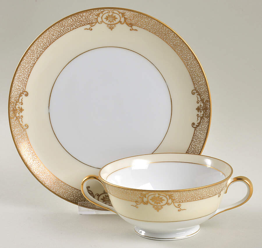 Cheramy Footed Cream Soup Bowl & Saucer Set by Noritake-1