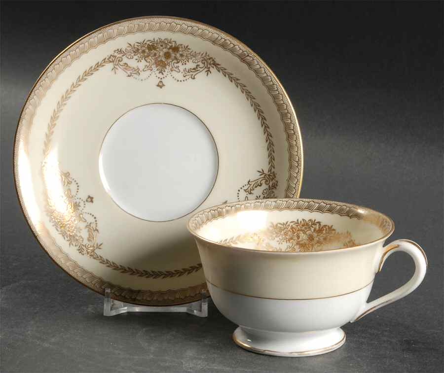 Cherita (7281 & NO #) Footed Cup & Saucer Set by Noritake-1