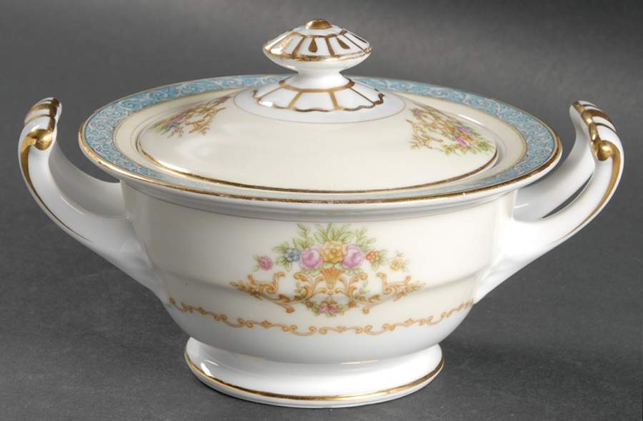 Chevonia Sugar Bowl & Lid by Noritake-1