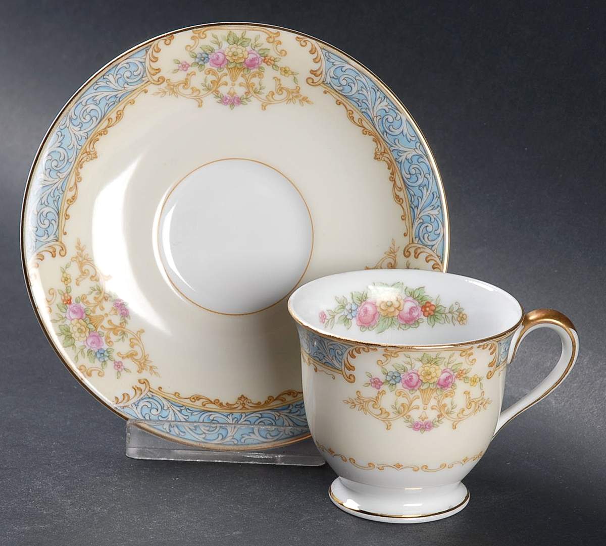 Chevonia Footed Demitasse Cup & Saucer Set by Noritake-1