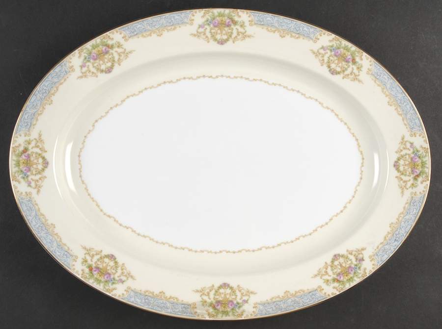 Chevonia 16" Oval Serving Platter by Noritake-1