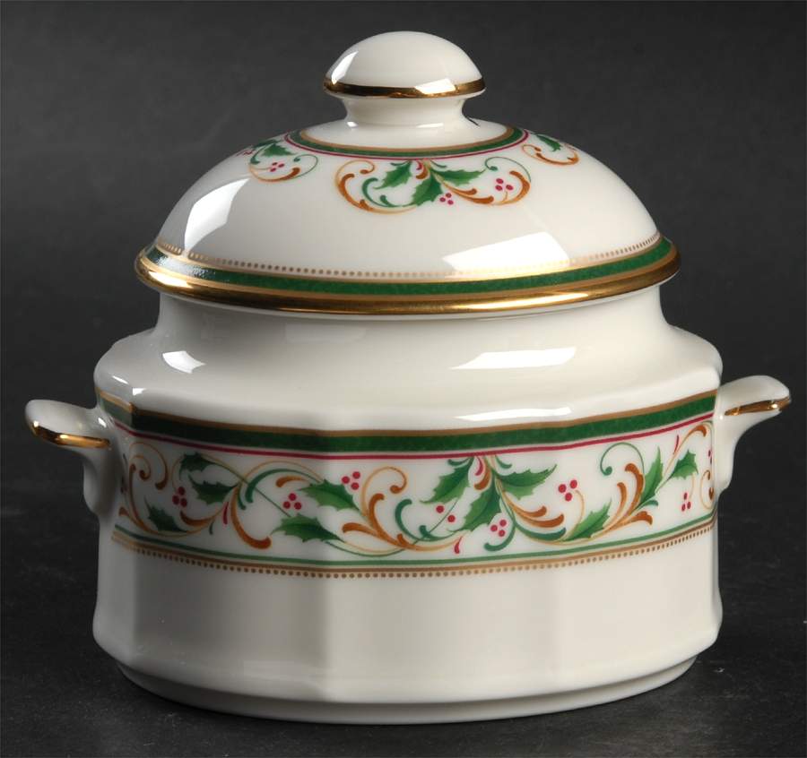 Christmas Garland Sugar Bowl & Lid by Noritake-1
