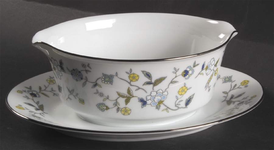 Chintz Gravy Boat with Attached Underplate by Noritake-1