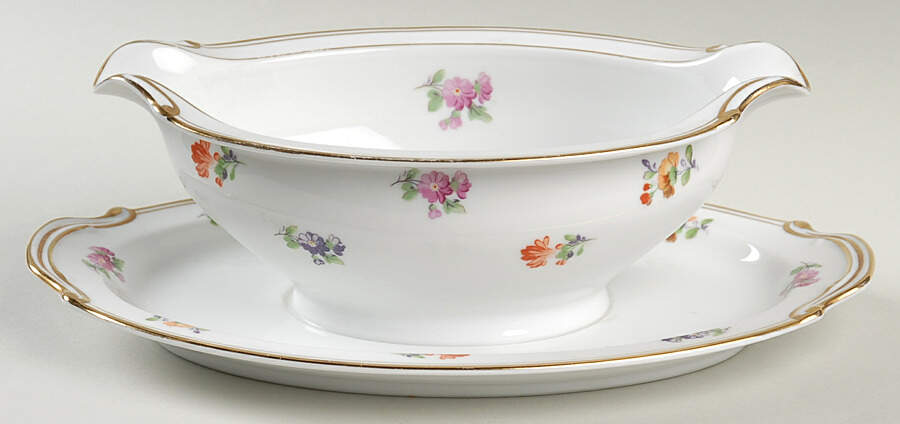 Chintz Gravy Boat with Attached Underplate by Noritake-1