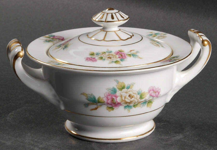 Chinapeony Sugar Bowl & Lid by Noritake-1