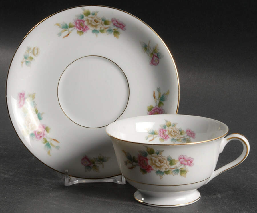 Chinapeony Footed Cup & Saucer Set by Noritake-1