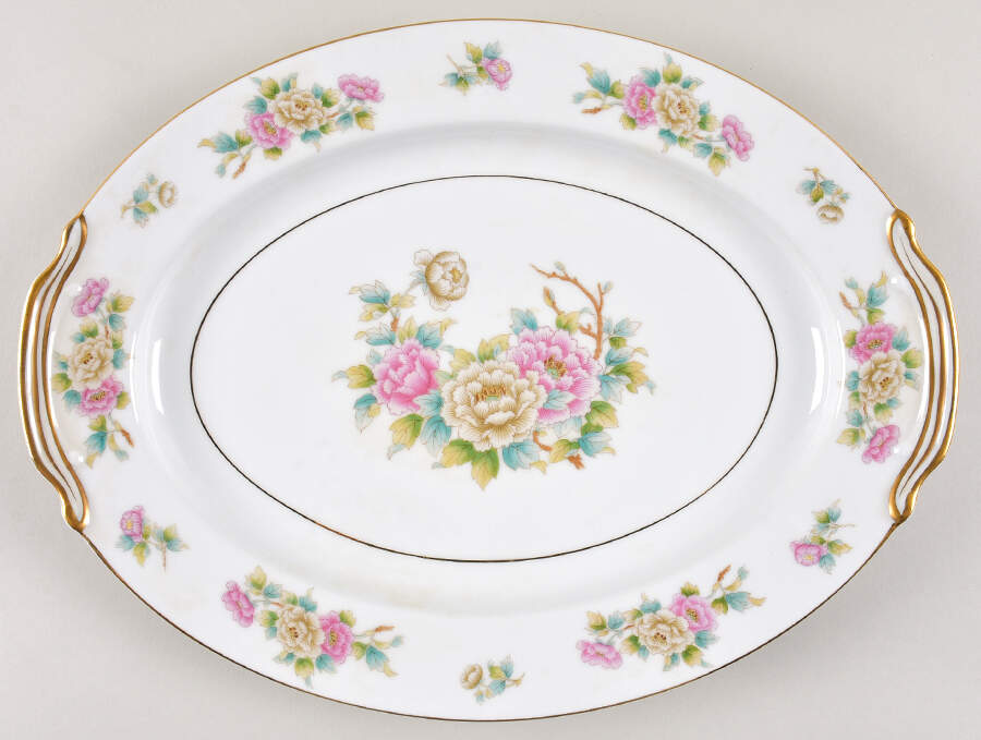 Chinapeony 13" Oval Serving Platter by Noritake-1