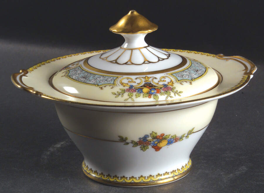 Chine Blue Sugar Bowl & Lid by Noritake-1