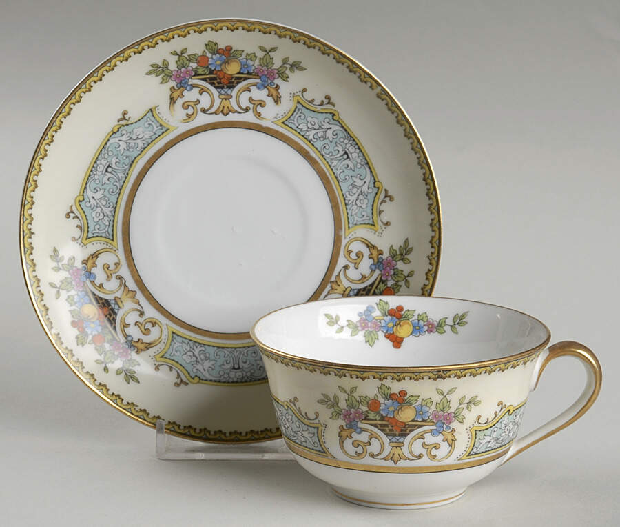 Chine Blue Flat Cup & Saucer Set by Noritake-1