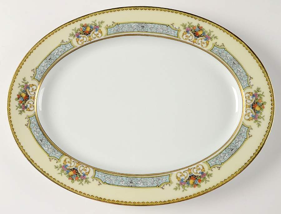 Chine Blue 13" Oval Serving Platter by Noritake-1