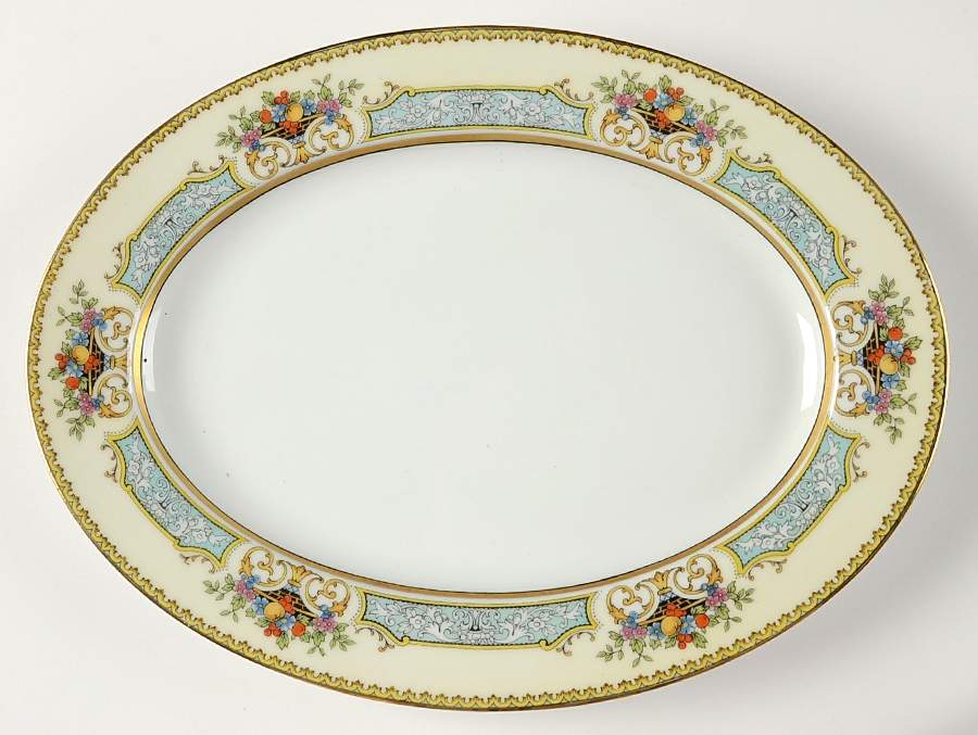 Chine Blue 11" Oval Serving Platter by Noritake-1