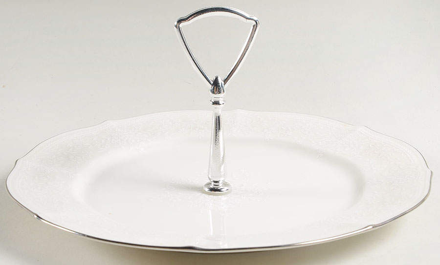 Chandon Platinum Round Serving Plate with Handle (DP) by Noritake-1