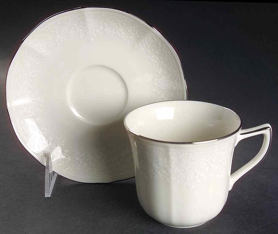 Chandon Platinum Flat Cup & Saucer Set by Noritake-1
