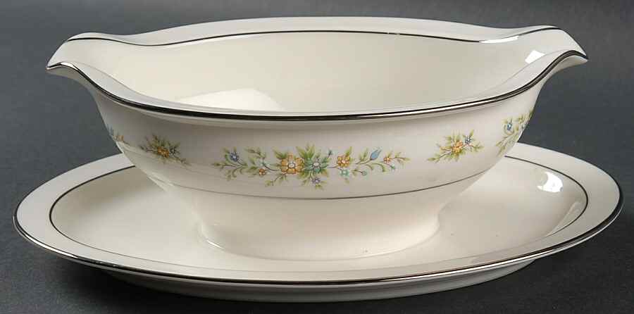 Christina Gravy Boat with Attached Underplate by Noritake-1