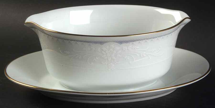Christine Gravy Boat with Attached Underplate by Noritake-1