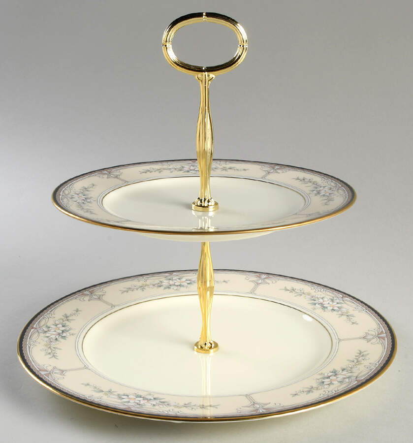 Churchill 6 5/8"-10"  2 Tiered Serving Tray (Dp, Sp) HC by Noritake-1
