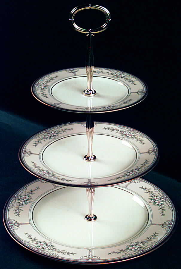 Churchill 13 7/8"-14 1/4" 3-Tiered Serving Tray(DP,SP,BB) HC by Noritake-1