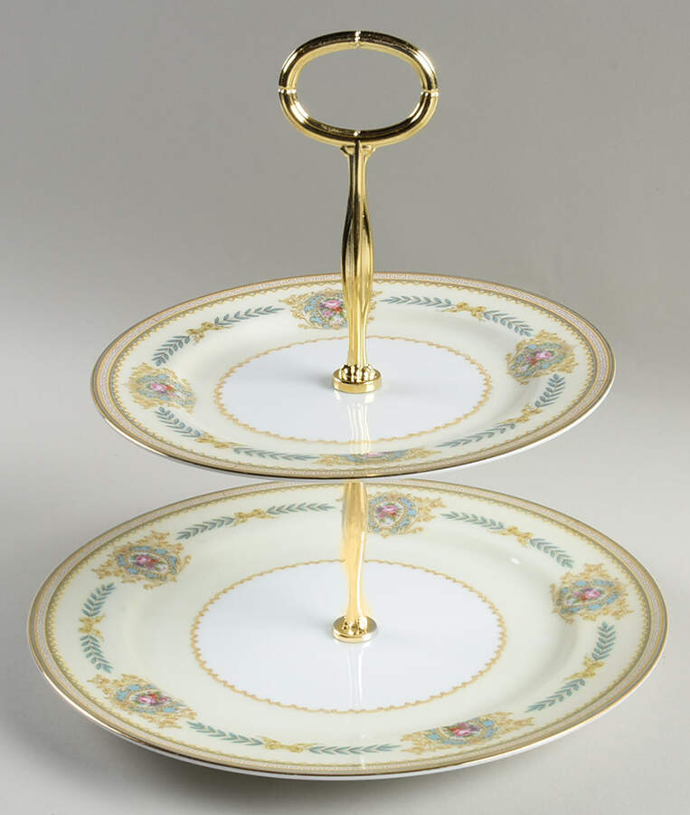 Ciro 6 5/8"-10"  2 Tiered Serving Tray (Dp, Sp) HC by Noritake-1