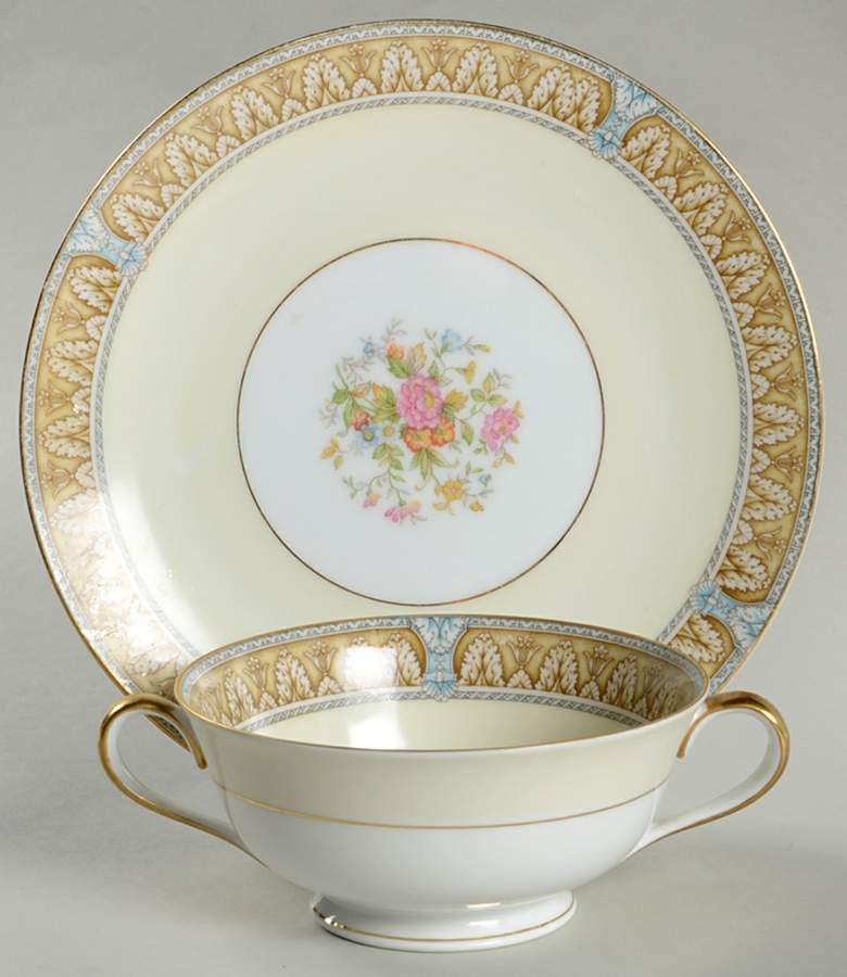 Claire Footed Cream Soup & Dessert Plate/Saucer Set by Noritake-1