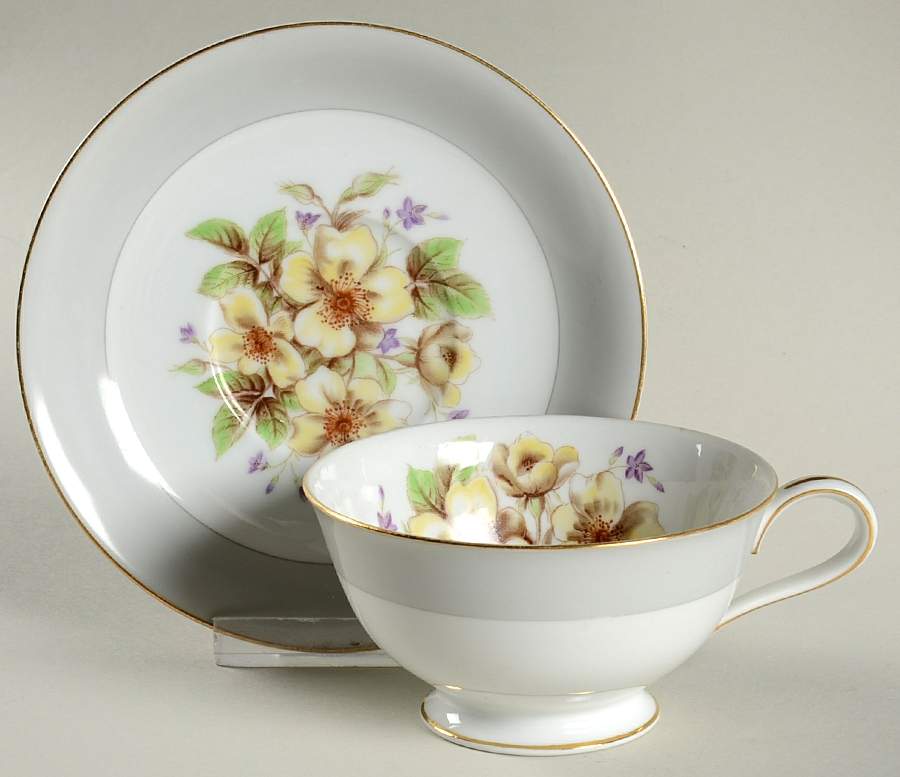 Claremont Footed Cup & Saucer Set by Noritake-1