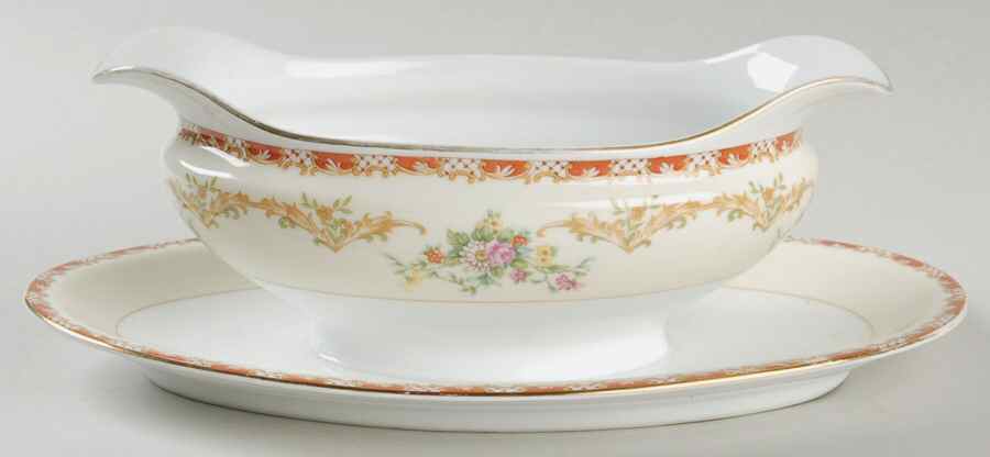 Claudette Gravy Boat with Attached Underplate by Noritake-1
