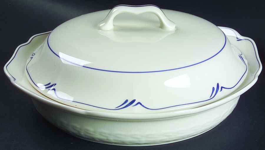 Clearlake 1 Qt Round Shallow Covered Casserole/Pie/Quiche by Noritake-1