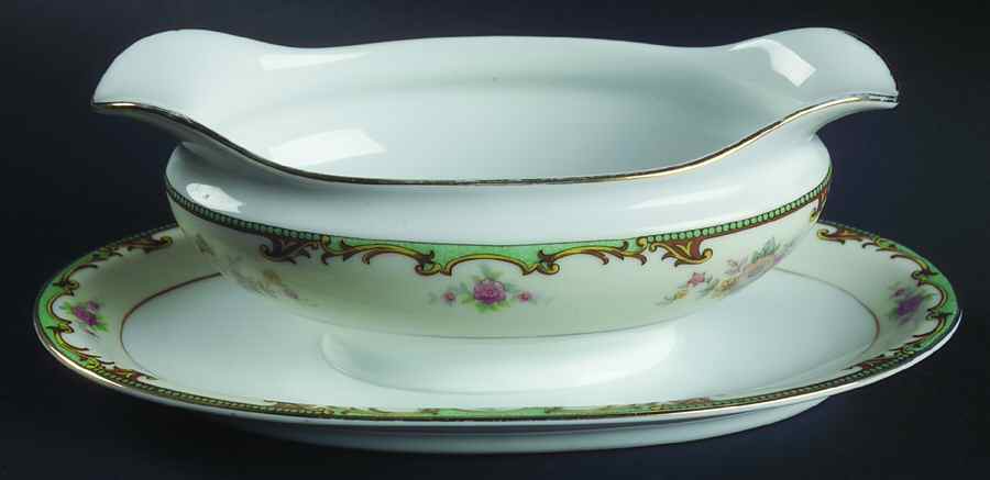 Clintonia Gravy Boat with Attached Underplate by Noritake-1