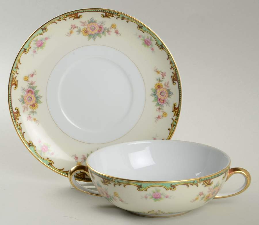 Clintonia Flat Cream Soup Bowl & Saucer Set by Noritake-1