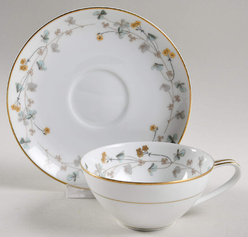 Clovis Flat Cup & Saucer Set by Noritake-1