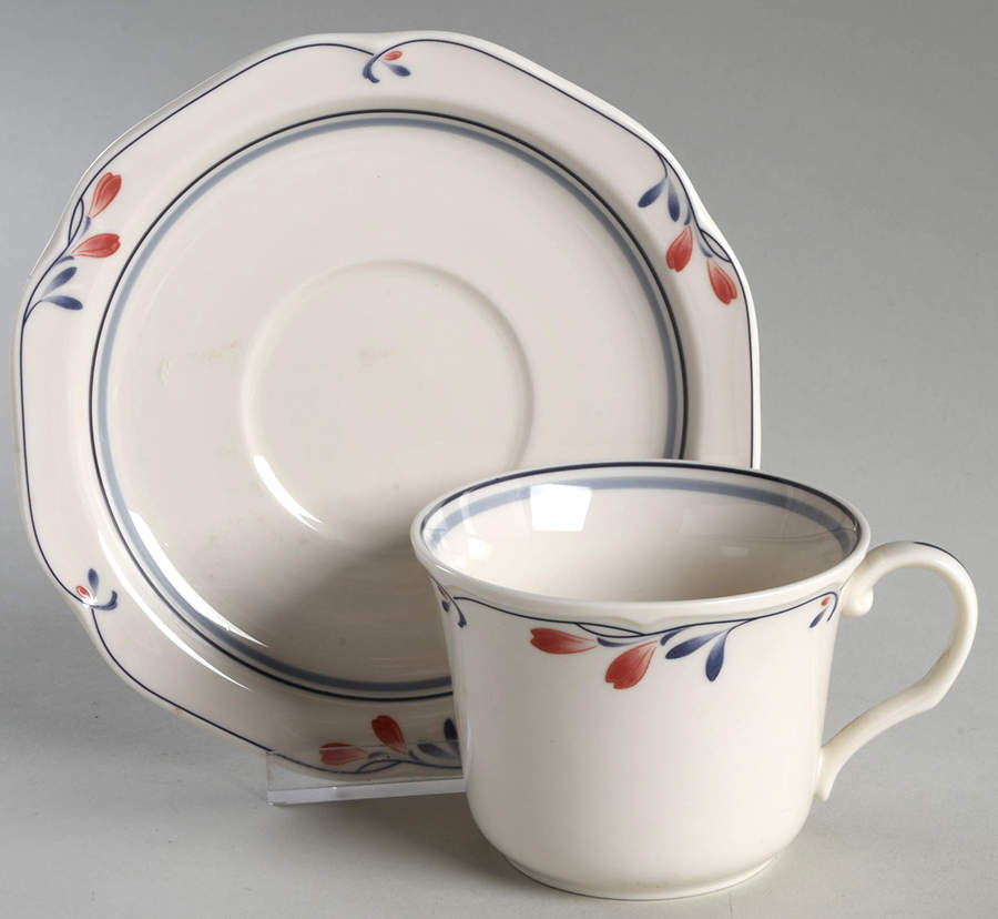 Copper Bud Flat Cup & Saucer Set by Noritake-1