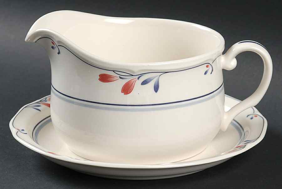 Copper Bud Rd Gravy Boat & Stand (Uses Bread & Butter Plate) by Noritake-1