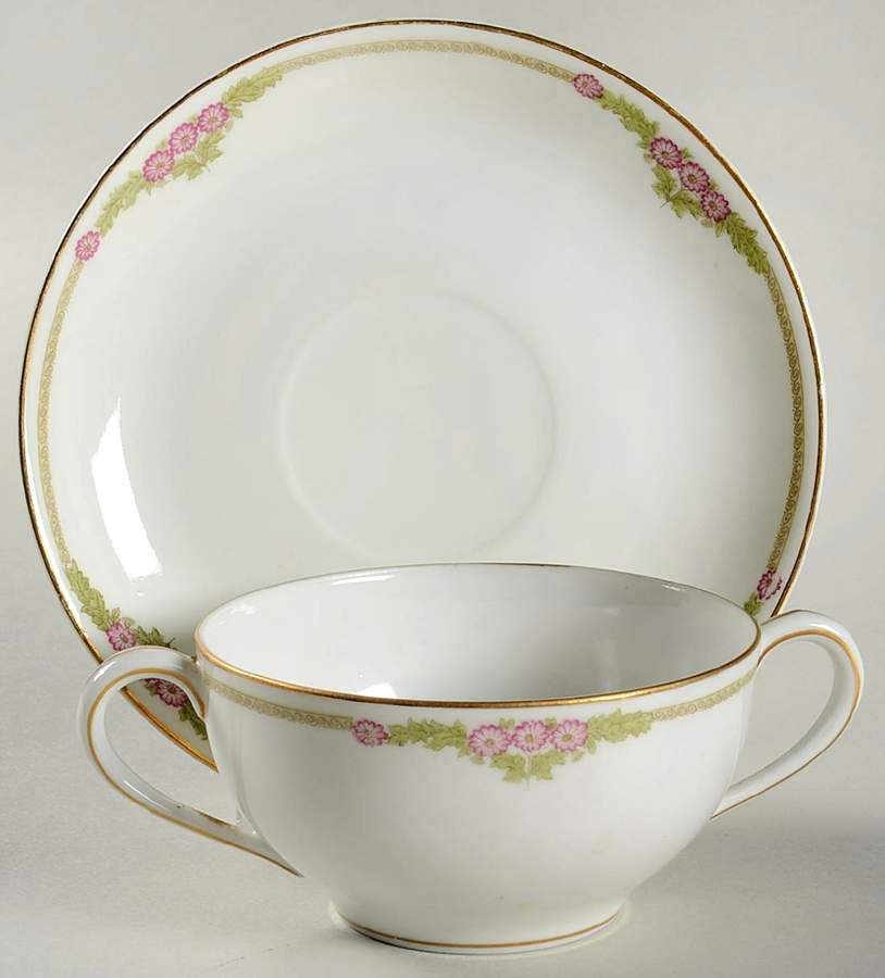 Coburg Flat Bouillon Cup & Saucer by Noritake-1