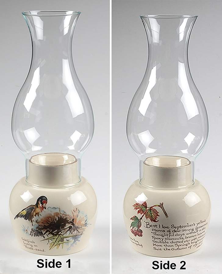 Country Diary Edwardian Lady Hurricane Lamp & Globe by Noritake-1