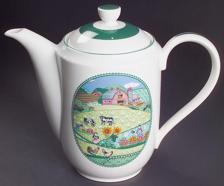 Country Fences Tea/Coffee Pot & Lid by Noritake-1