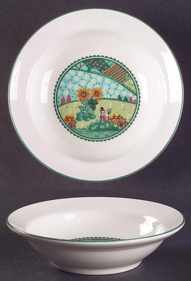 Country Fences Rim Fruit/Dessert (Sauce) Bowl by Noritake-1