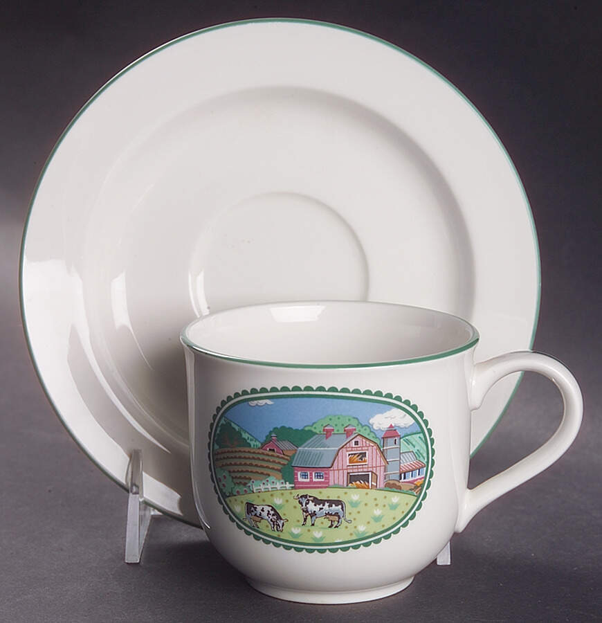 Country Fences Flat Cup & Saucer Set by Noritake-1