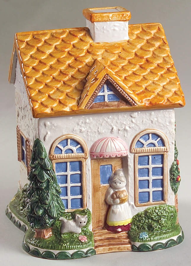 Country Fences Medium Figural Canister & Lid by Noritake-1