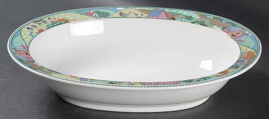 Country Fences 11" Oval Vegetable Bowl by Noritake-1