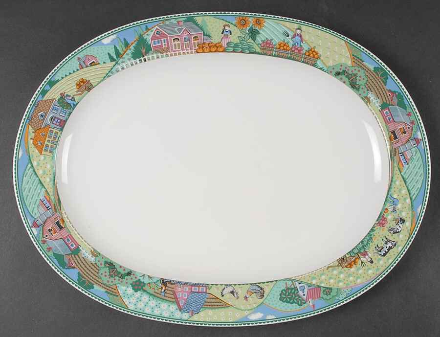 Country Fences 14" Oval Serving Platter by Noritake-1