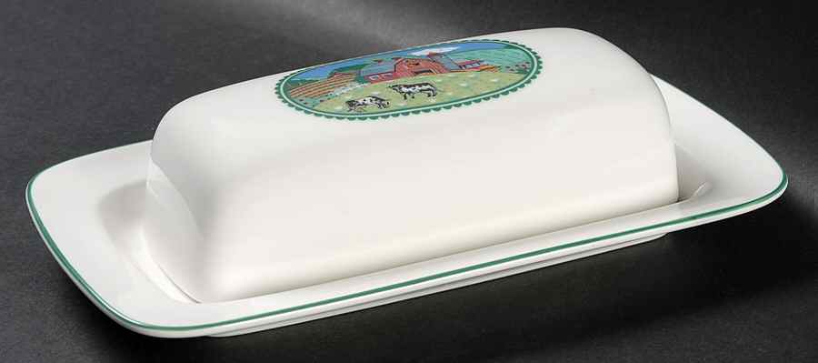 Country Fences 1/4 Lb Covered Butter by Noritake-1