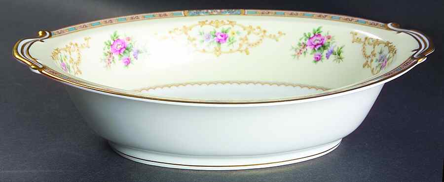 Colby (Blue on Edge) 10" Oval Vegetable Bowl by Noritake-1