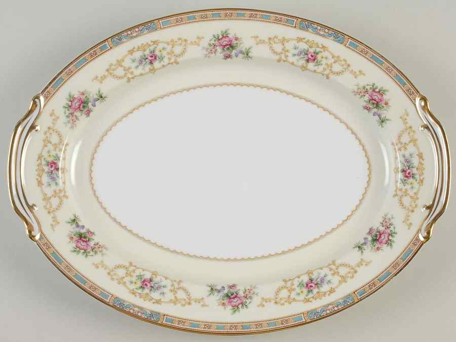 Colby (Blue on Edge) 13" Oval Serving Platter by Noritake-1