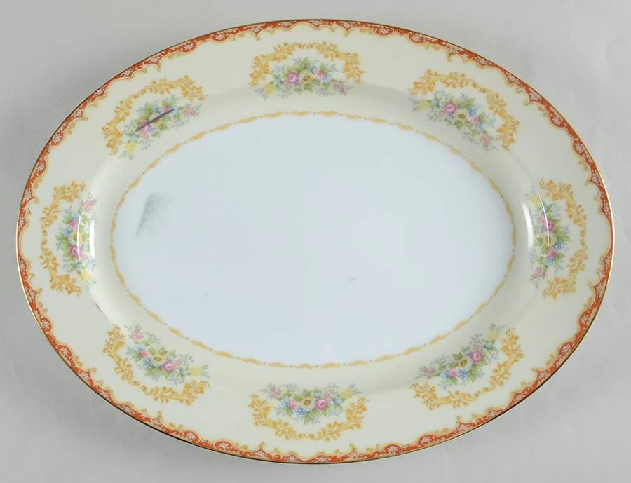 Colby (Rust On Edge) 16" Oval Serving Platter by Noritake-1