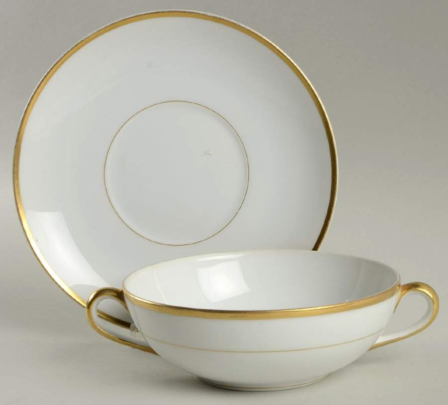 Colonial (No Number) Flat Cream Soup Bowl & Saucer Set by Noritake-1